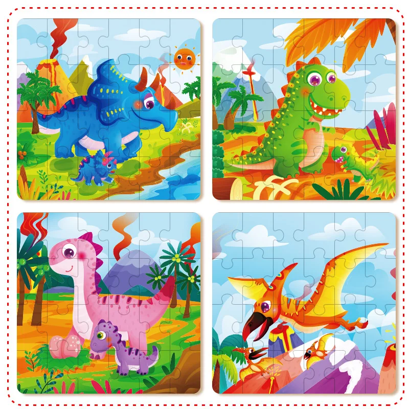 Hot sale 24pcs cartoon puzzles promote brain development cultivate basic cognition creative baby toys Jigsaw Puzzles For Girls
