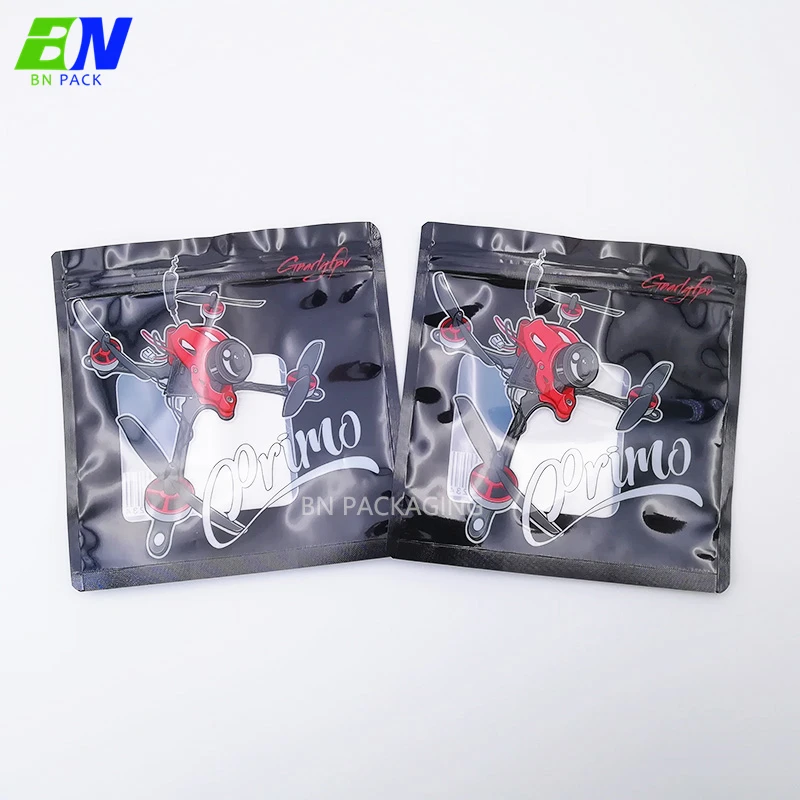 Small size custom printed zip lock bag sea salt packaging 3 side seal clear pouch for dry food