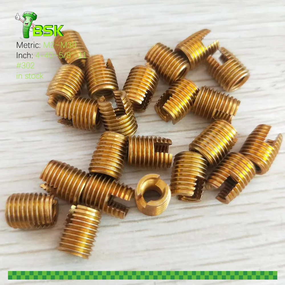 302 303 Steel galvanized Slotted Threaded Inserts m2 m2.5 m3 m4 m5 m6 m8 m10 m12 m14 m16 m20 self tapping thread insert