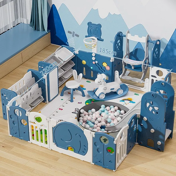 Colorful Baby Playpen Toddler Fence Indoor Children Folding Play Yard Baby Safety Plastic Kids Playpens With Gate