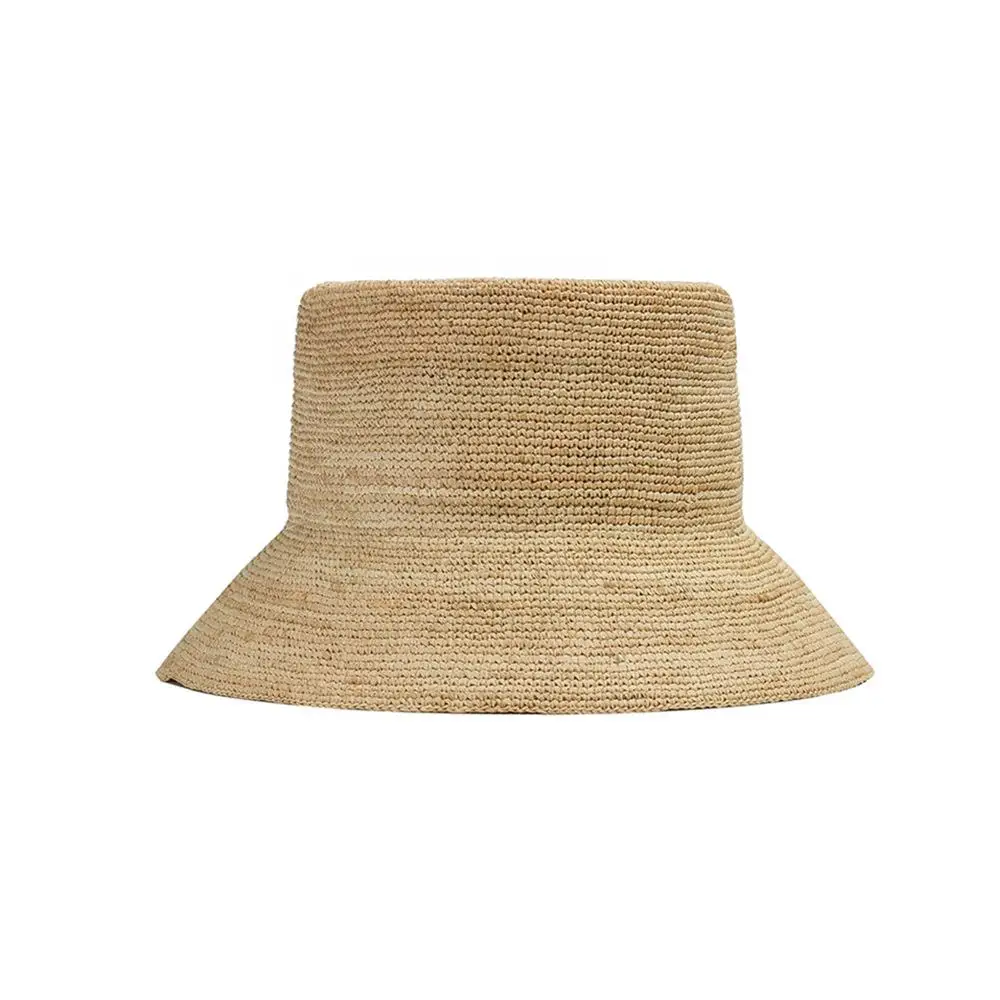 Luxury  Ribbon Chapeau Crochet Raffia Beach Ladies Wide Brim Summer Straw Hat