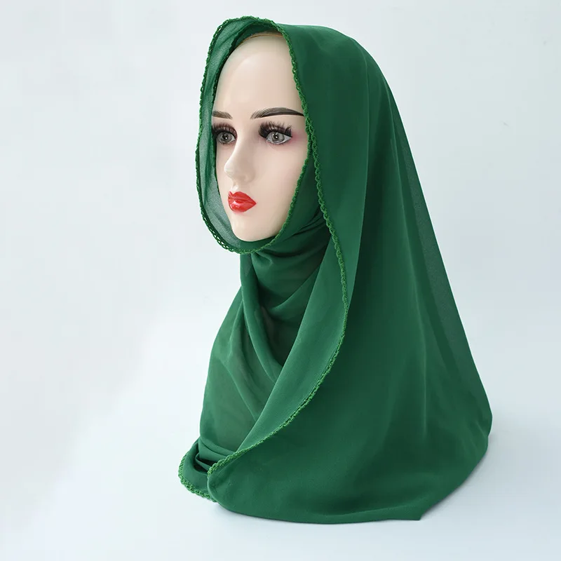 Hot Selling High Quality Solid Color Shawls Scarf Women Hijab Muslim With Tassels Chiffon Hijab Scarf