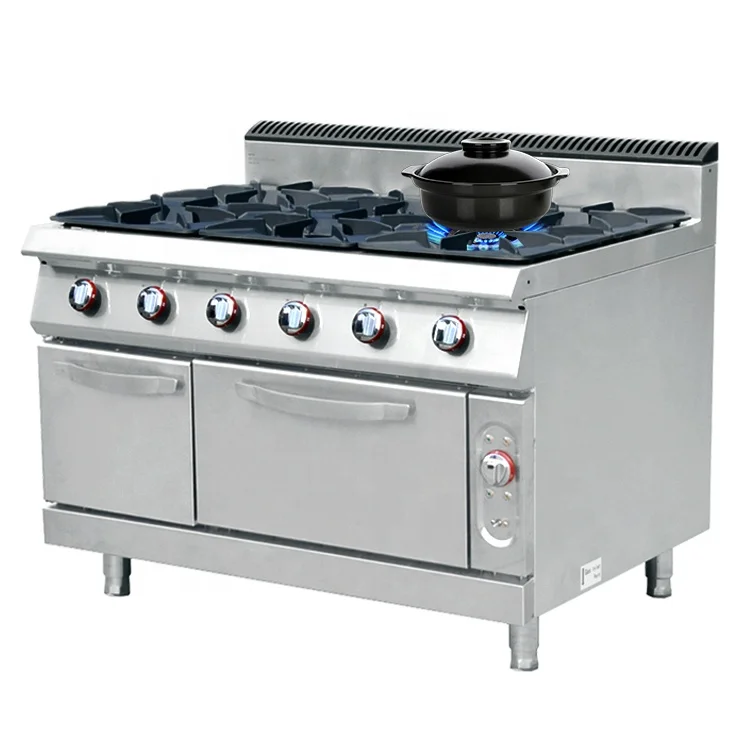 Commercial Gas Cooker 6-Burner With Cabinet  And Gas stove