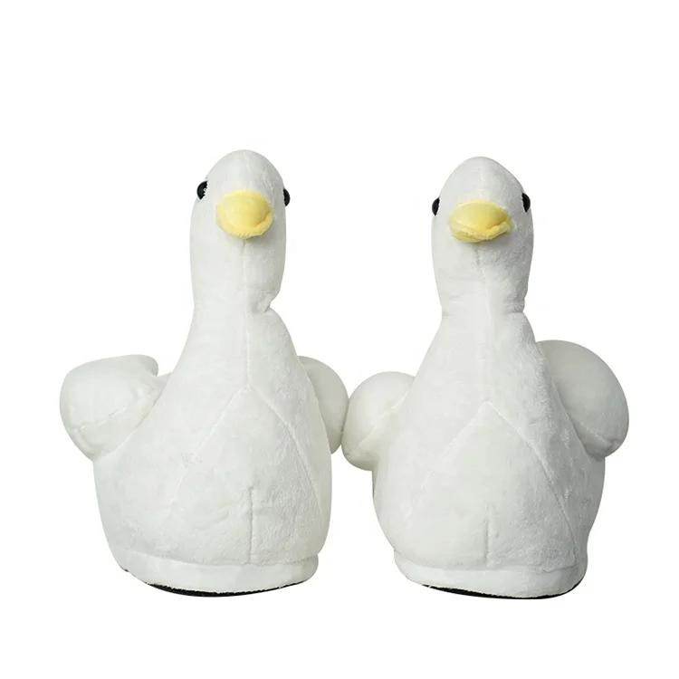 Stuffed Animal Home Shoes Warm Women Gifts Furry Inner Plush Swan Goose Slippers