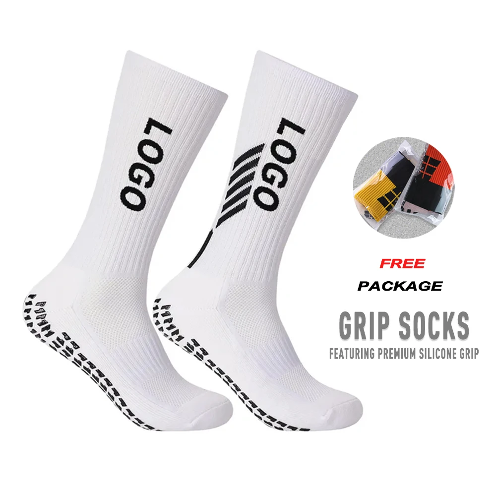 Custom Grip Socks With Logo Brand Design Unisex Soccer Socks Anti Slip Football Socks