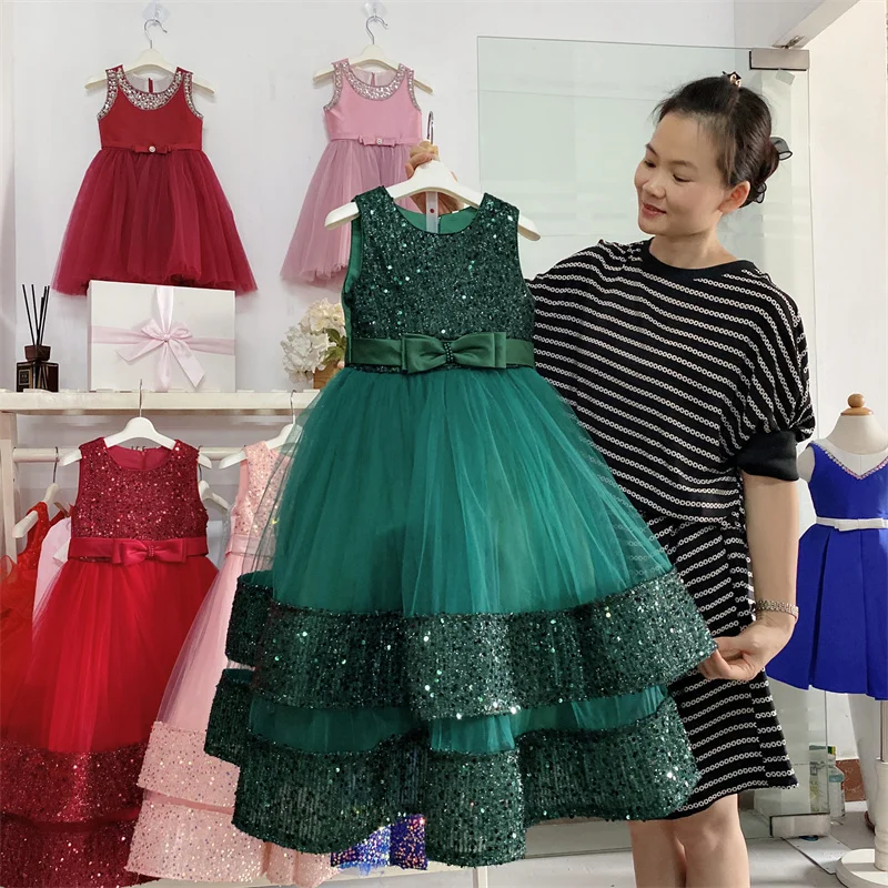 Multicolor large swing dress long dress girls gala dress