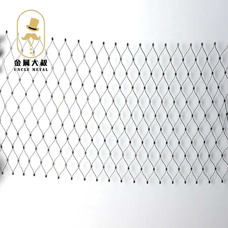 
Flexible stainless steel wire rope net zoo bird net safety protection high air fall net 