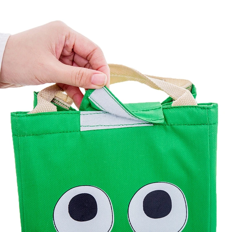 daily use cartoon canvas waterproof insulation design school kids cute thermal lunch cooler bag