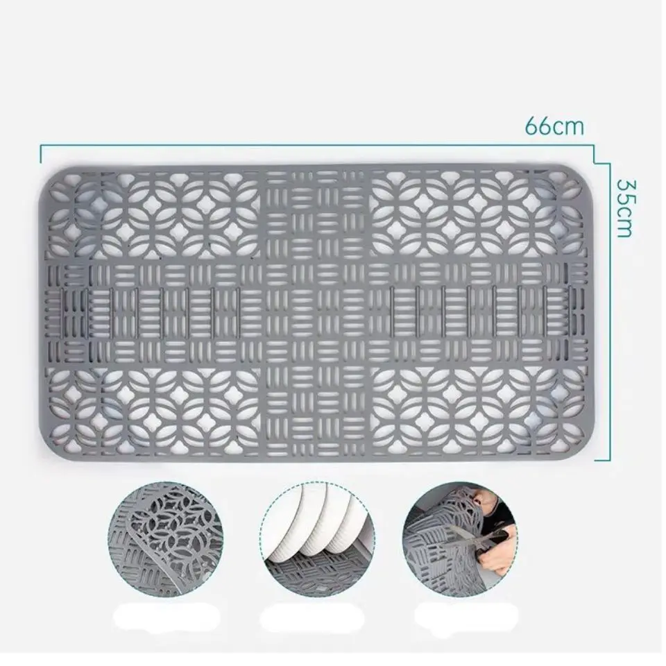 Customized Hot selling 2023 new arrival wholesale kitchen accessories 14 25 inch Silicone Folding Sink Insulation Mats