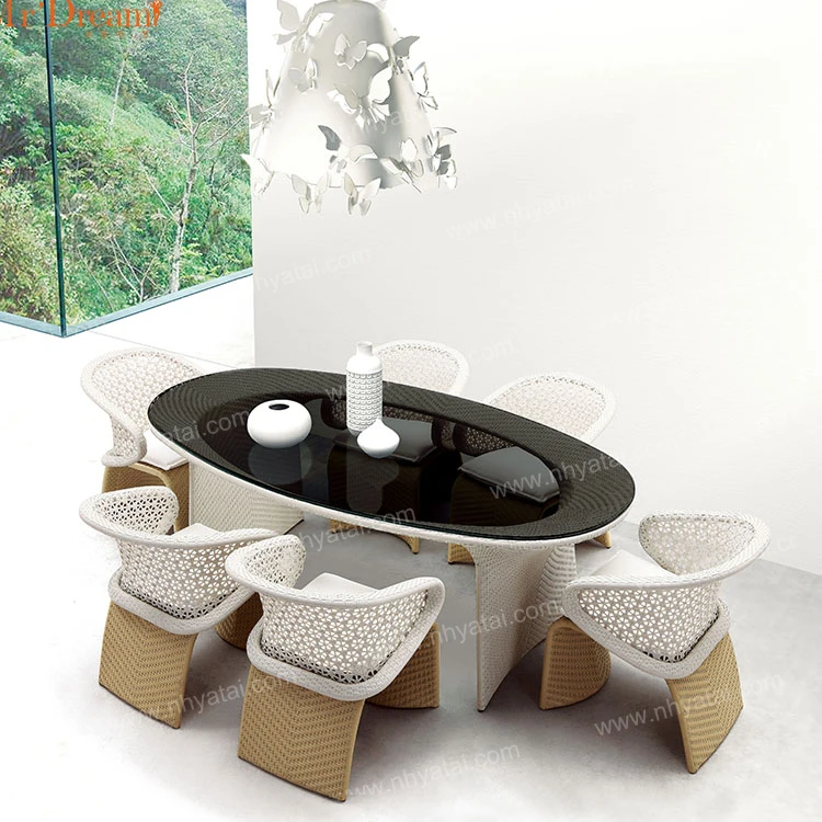 Mr.Dream modern leisure high quality rattan dining furniture garden sets outdoor furniture