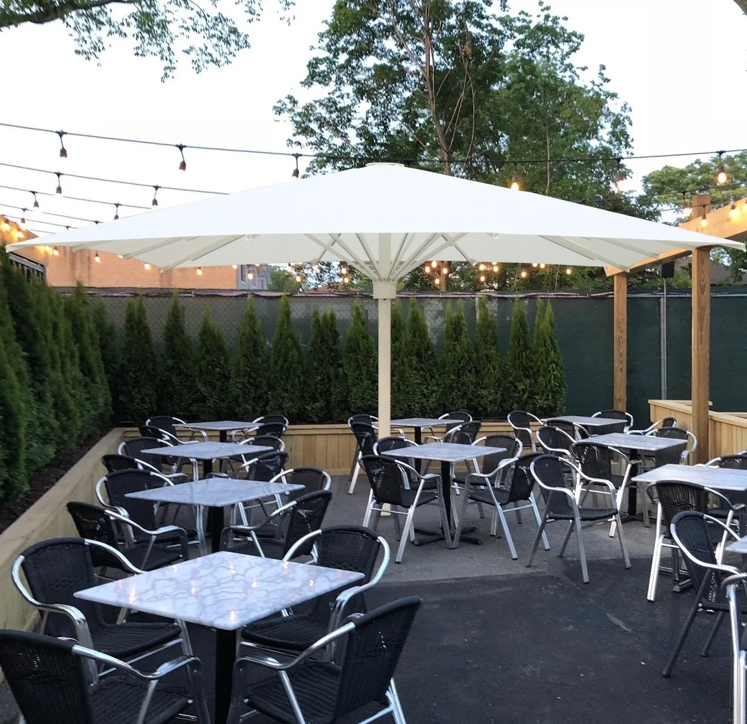 New Square Beach Umbrella 3M 4M 5M 6M Aluminum Patio Led Umbrellas For Terrace