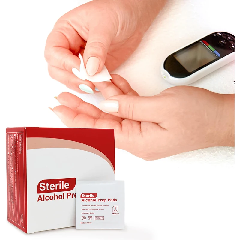Disposable Medical Grade Sterile 70% Isopropyl-Alcohol Swab Prep Pad Individually Wrapped