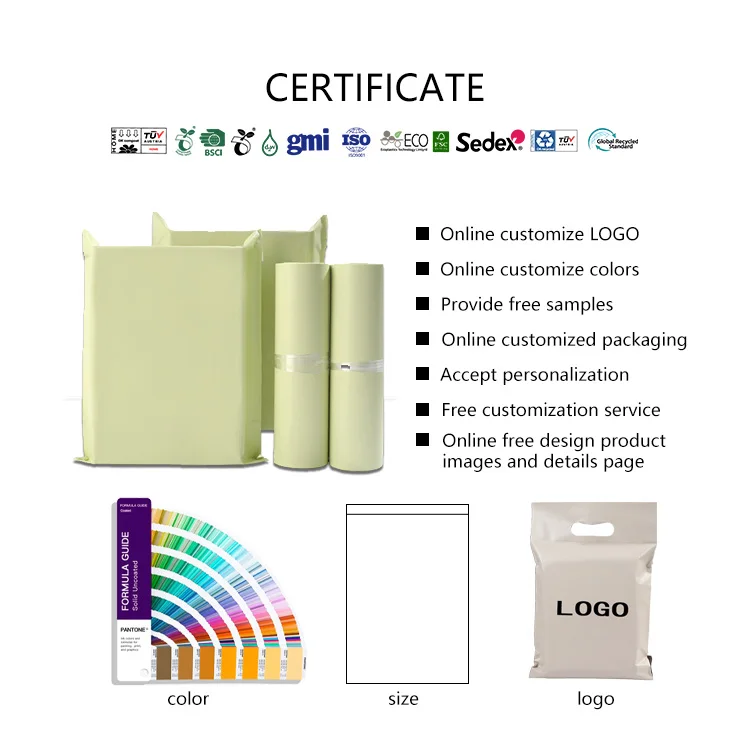 Beige Shipping Flyers Bags Flower 25*35 Mail Bag Cheap Free Matte Bulk Custom Shipping Cigars Bags To Ship Shirts