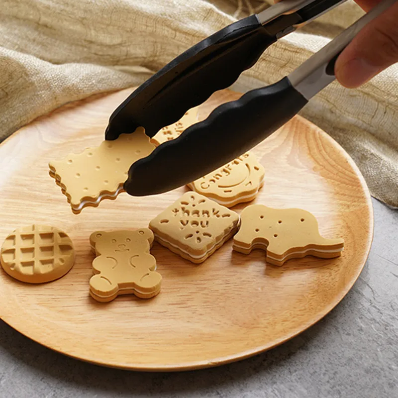 Amazon Hot Sales Heat Resistant Non-Stick Stainless Steel Kitchenware Accessories Tools Silicone Kitchen BBQ Food Tongs