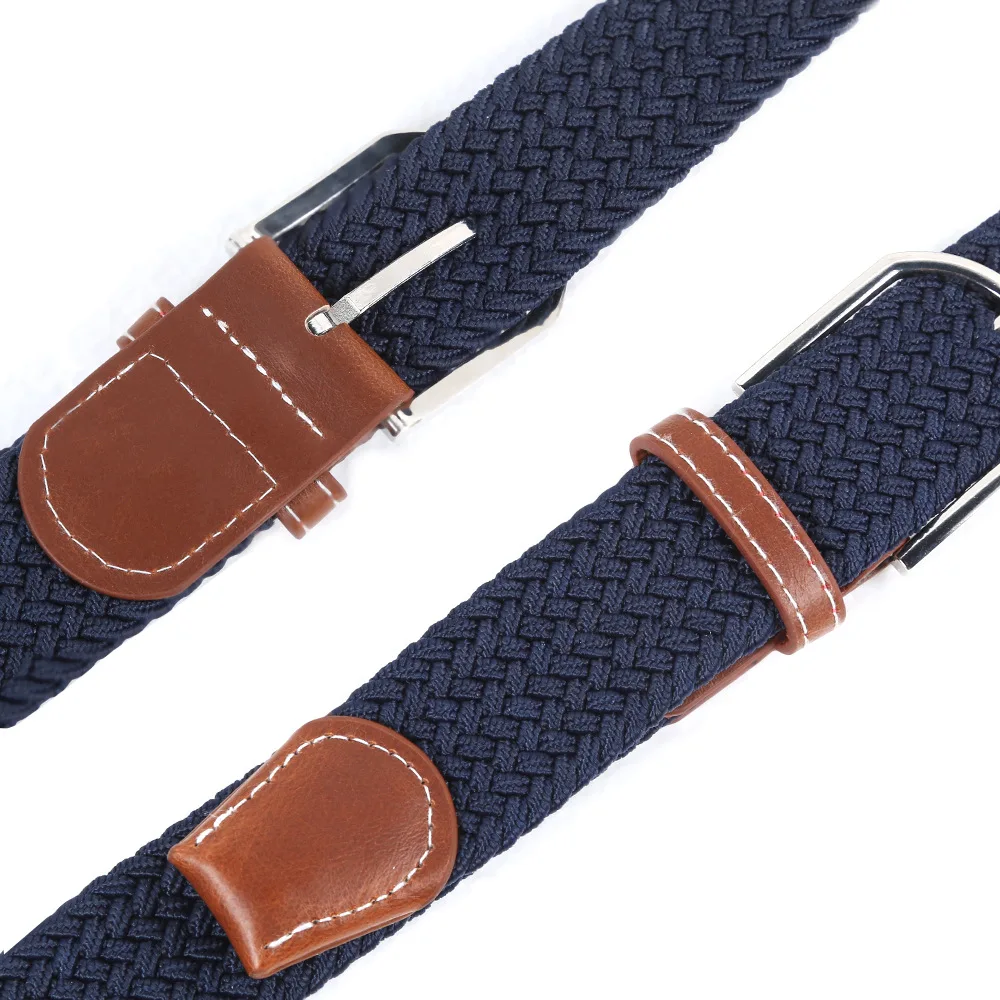 Mens Belts Casual Knitted Woven Strap Waistband Stretch Canvas Leather Belts For Men Female Elastic Belt For Pants Jeans