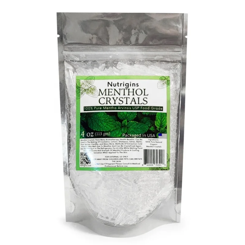 Custom logo Menthol Crystal 100% Natural - Menthol Crystals from Mint Crystal Mints Mentha Arvensis  for Long-Lasting Freshness