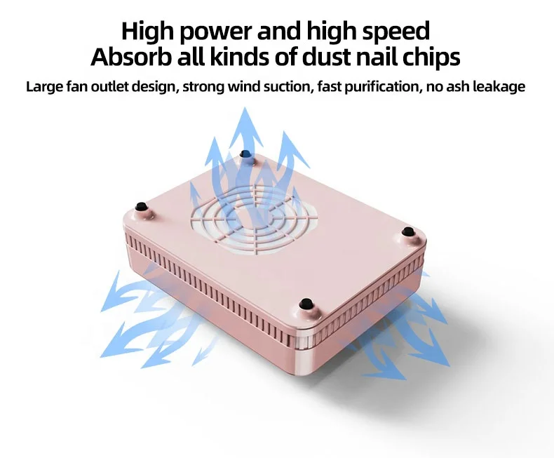 Professional Customized Powerful 48W Fan Nail Dust Collector Low Noise Nail Vacuum Nail Duster for Salon and Home Use
