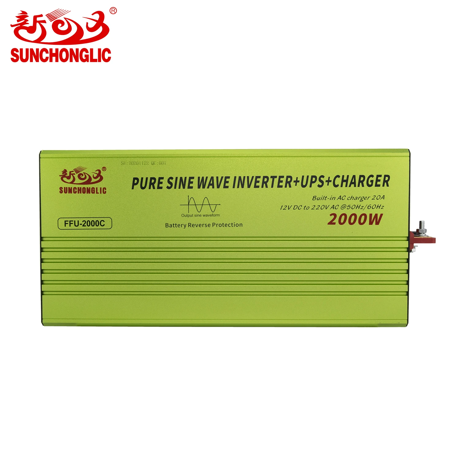 Sunchonglic 2000w inverters ups pure sine wave 12V 220V 2000 watt inverter with AC charger 20A