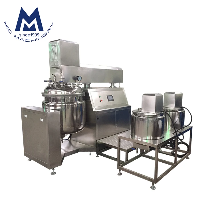 Automatic body lotion cosmetic cream making homogenizing high shear vacuum emulsifying mixer machine