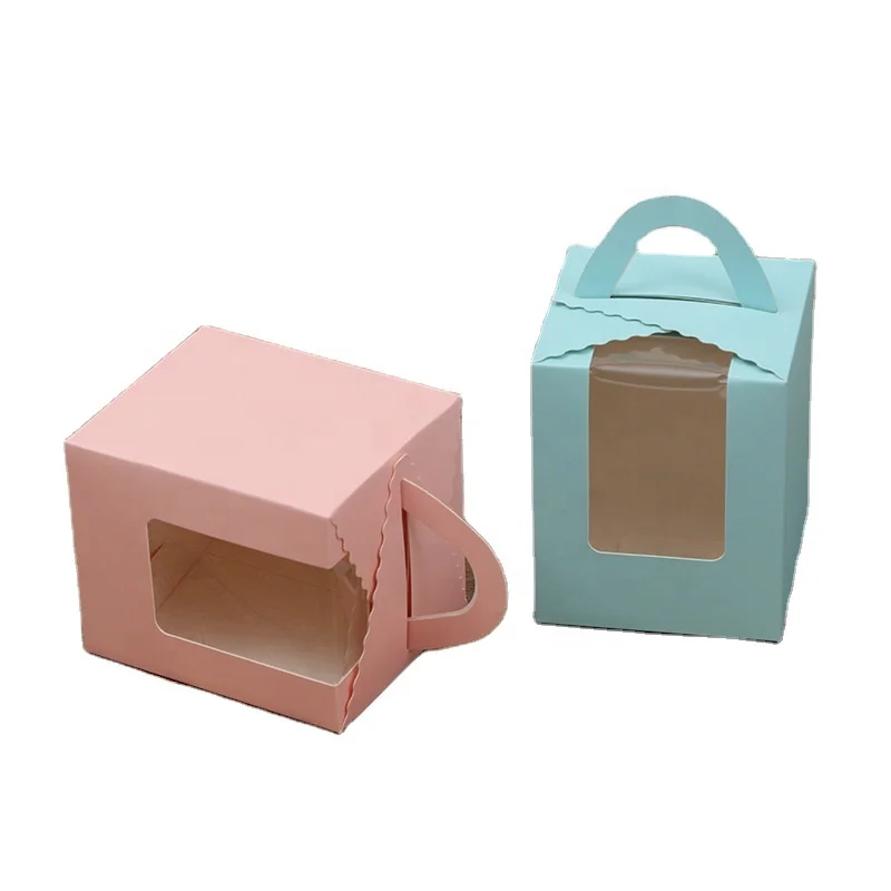 Wholesale Price Cupcake Box with Handle and Clear Window