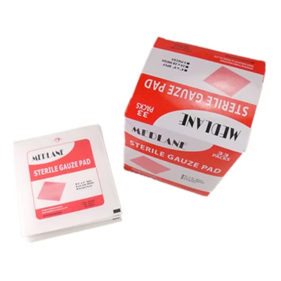 Медицинские стерильные марлевые тампоны, 40, 17, 4x4 дюйма, 8 слоев, упаковка из 100