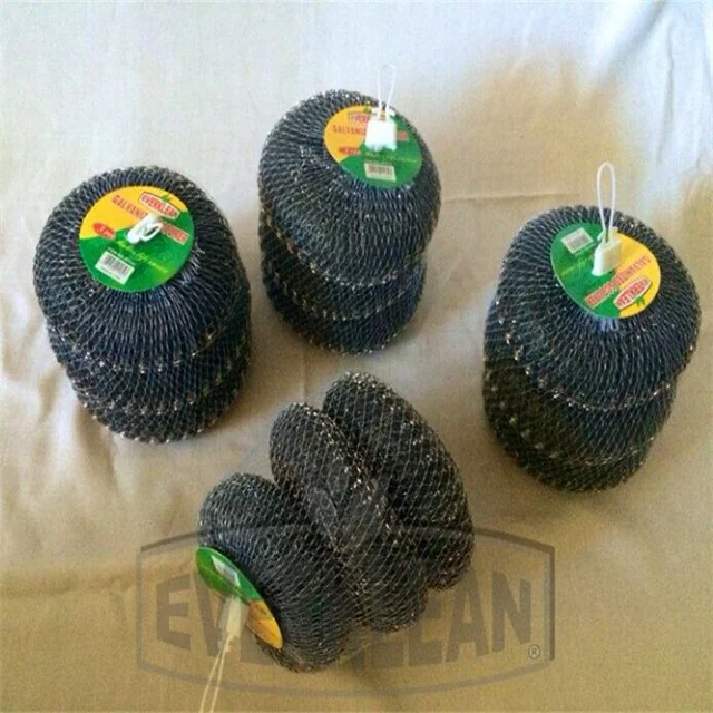 Wholesale pot scourer 0.2mm stainless steel mesh scrubber stainless steel mesh scourer