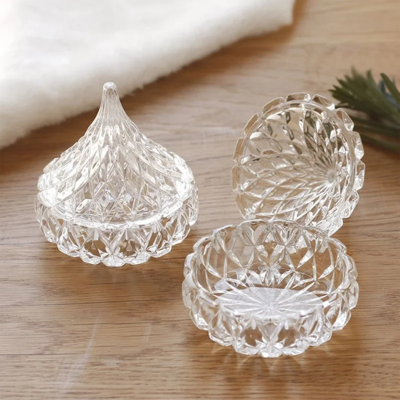 On sale cheap glass candlesticks luxury jewelry box glass candy jar storage cashew nuts jar