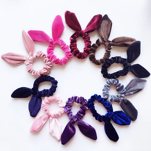 Custom Fashion Wholesale Elastic Velvet Hair Scrunchies