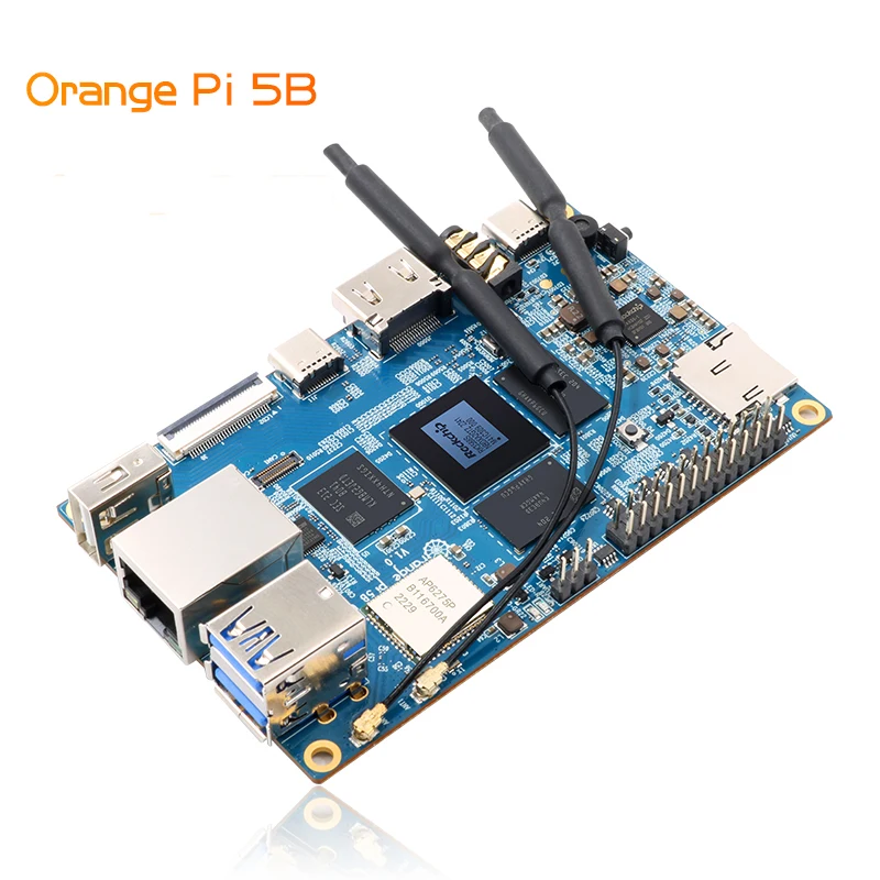 Orange Pi 5B 4GB RAM+32GB EMMC 64-bit Rockchip RK3588S Dual-band On-board WIFI+BT Gigabit Lan Port Mini PC Single Board Computer