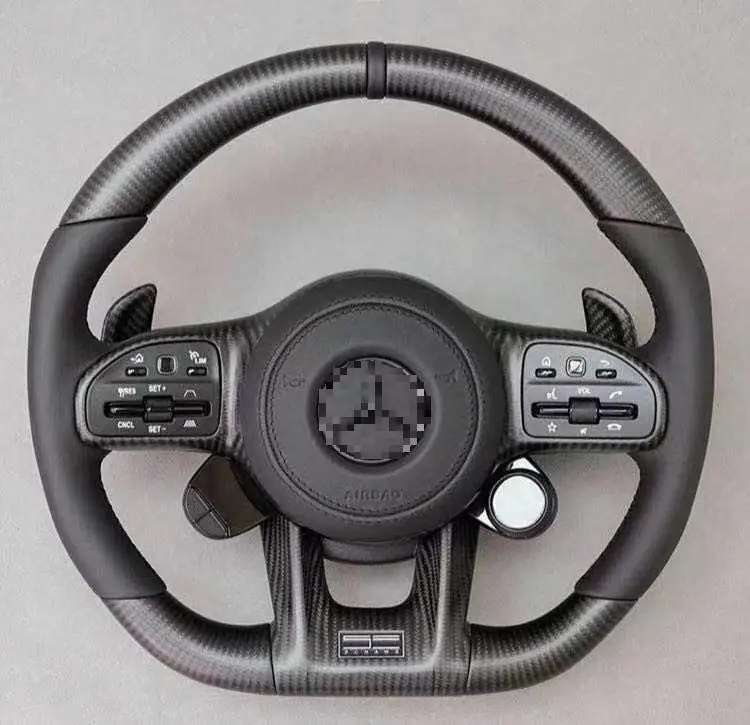 Подходит для Mercedes-Benz C-Class E-Class A-Class CLA GLC GLB SLK GLA AMG светодиодное рулевое колесо из углеродного волокна