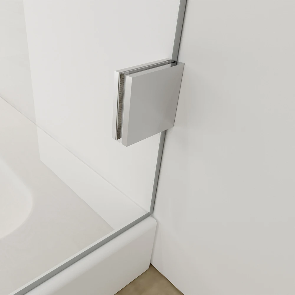 Elegant Barn Door Style Frameless Textured Nano Glass Rolling Double Sliding Shower Enclosure