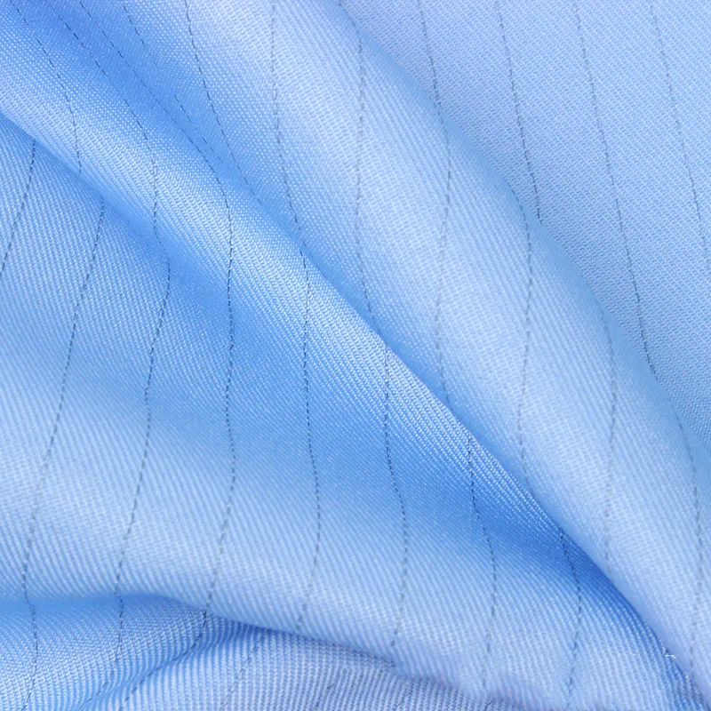 100D*100D 99% polyester 1% esd stripe anti-static fabric Clean room shoes fabric esd stripe anti-static fabric