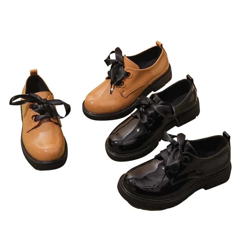 School Shoes For Boys and Girls Children Soft Flats Outdoor Fashion Casual Shoes kids School Dress Black Performance Shoe