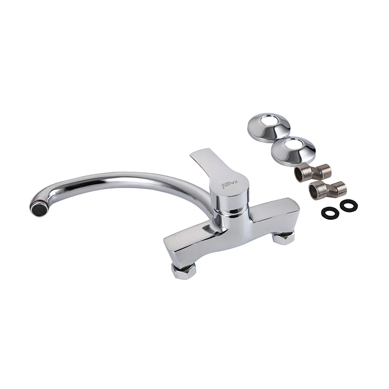 ITALOMIX Zinc Alloy Surface Ceramic Valve Core Single Lever Wall Mounted Hot Cold Basin Sink Kitchen Mixer Tap