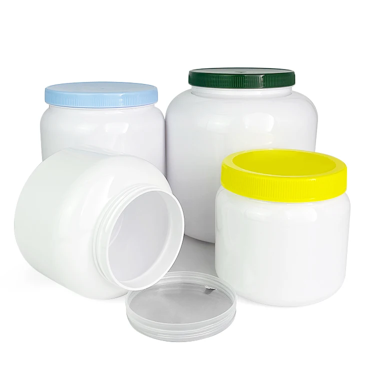Factory Direct Recycled Food Grade Round PET Plastic Bottles Powder Jars Cans Milk Protein Powder Container