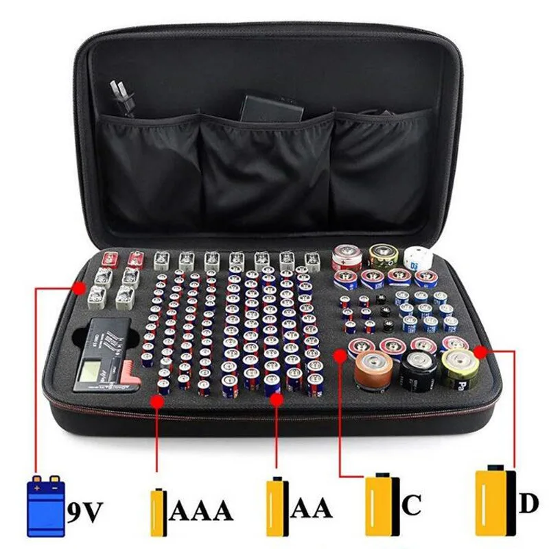 Battery Storage Box Hard Case EVA hard carrying box for various battery organiser