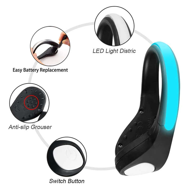 Shoe Led Clip Lights For Running,USB Charging Safety LED Light Warning Lights Clip for Night, Flashing Light Clip for Jogging Hi
