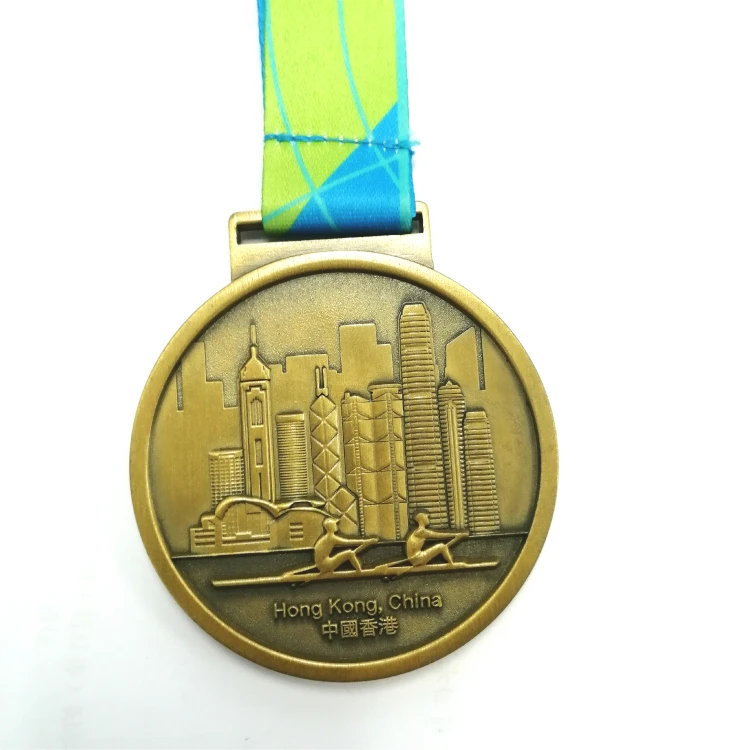 Factory cheap zinc alloy die-casting custom gold copper silver metal sports commemorative race medal