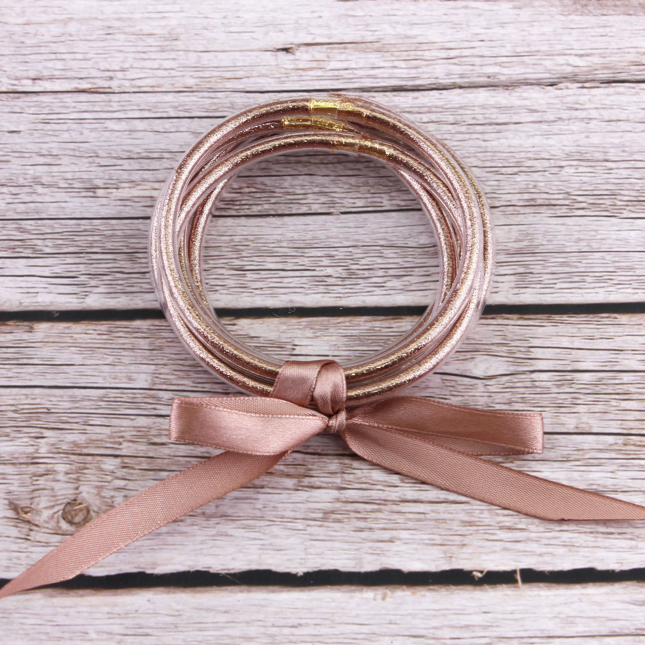 
5pc/Set 65mm All Weather Bangles Glitter Filled Silicone Jelly Bangle Bracelets for Women Spring Summer Girl Jewelry Wholesale 