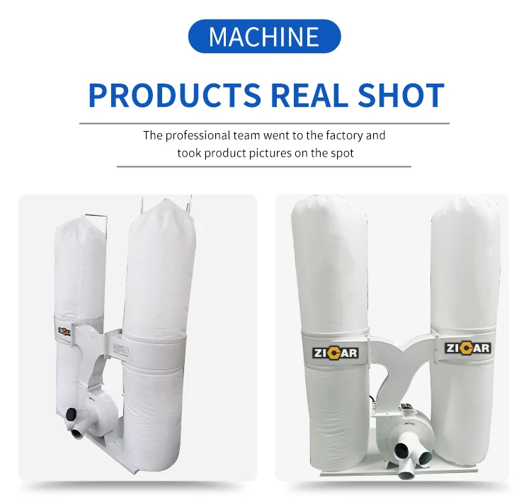 ZICAR Long Service Life  Wood Dust Collector For Woodworking Double Bags Wood Dust Collector FM9030