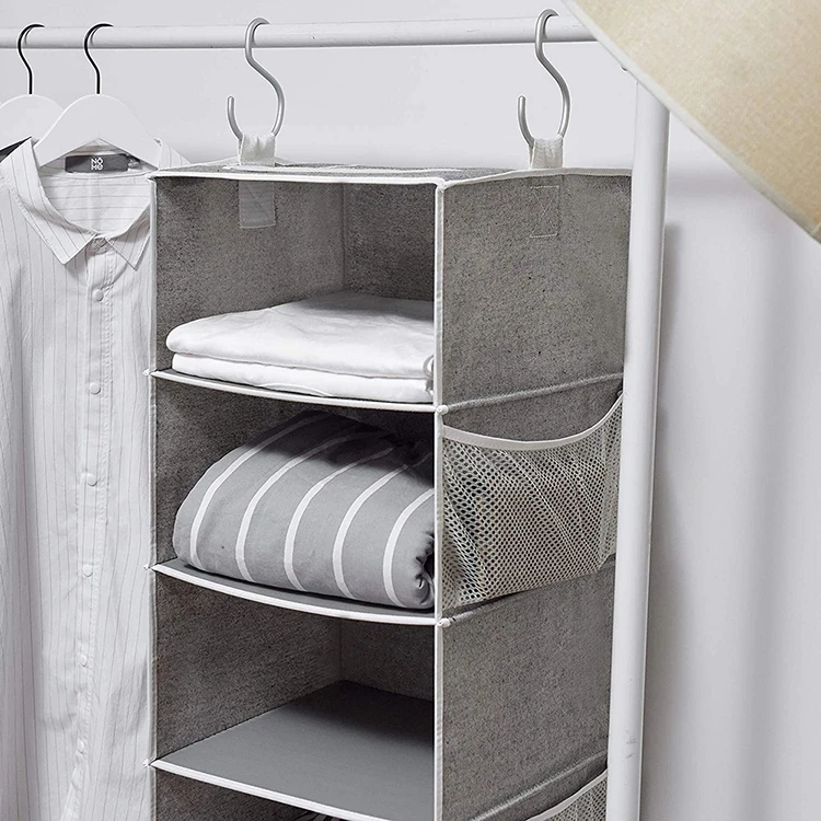 Foldable Custom Hanging Storage Wardrobe 6 Layers Non-Woven Fabric Closet Organizer