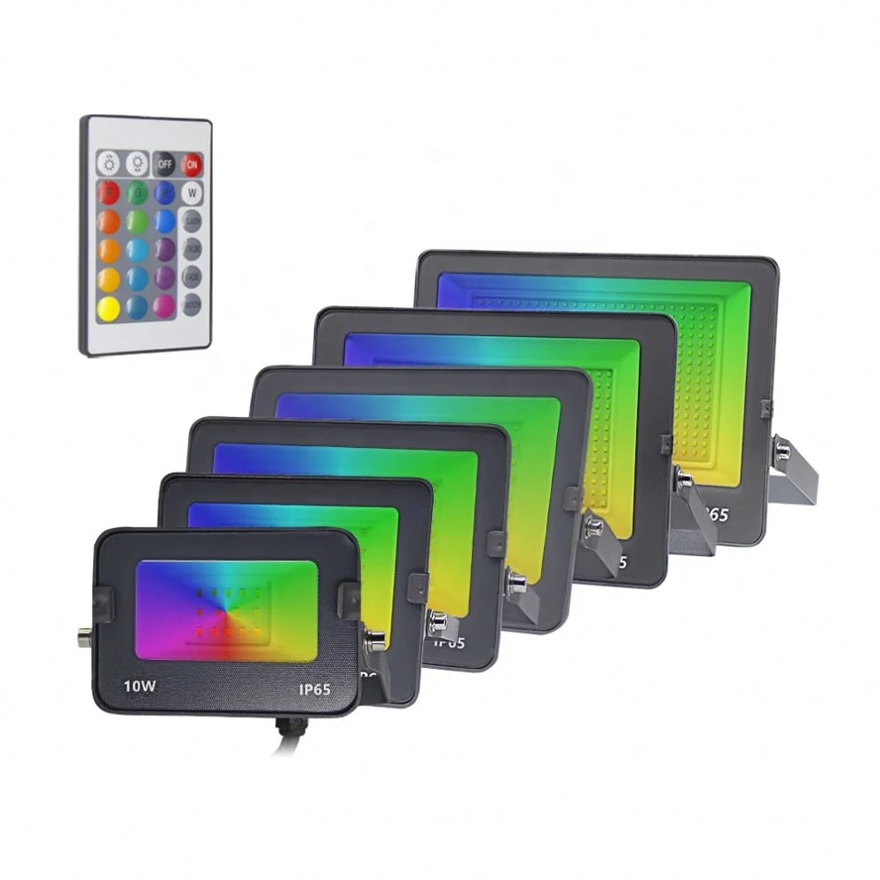 Remote Rgb Ac220V 10W Outdoor Wall Ip65 Waterproof Led Flood Light For Garden Landscape Event Holiday Hotel