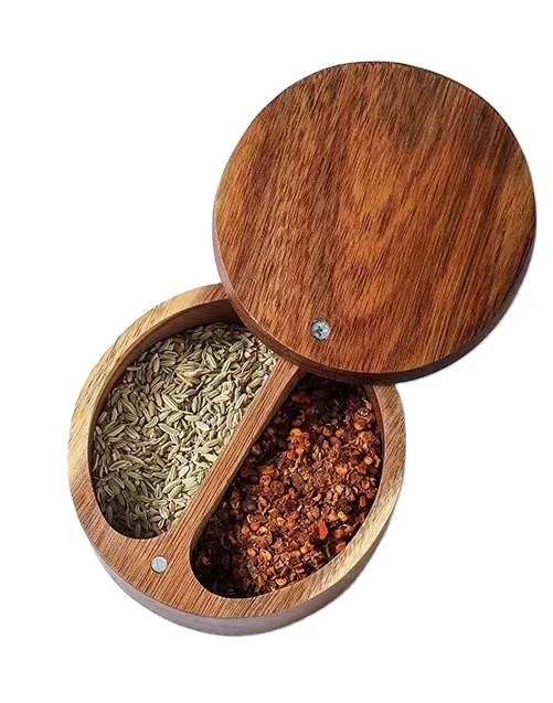 Diyue Eco Kitchen Storage Organizer Natural Wooden Salt Pepper Storage Pot Stock Big Size Acacia Wood Spice Jar Container