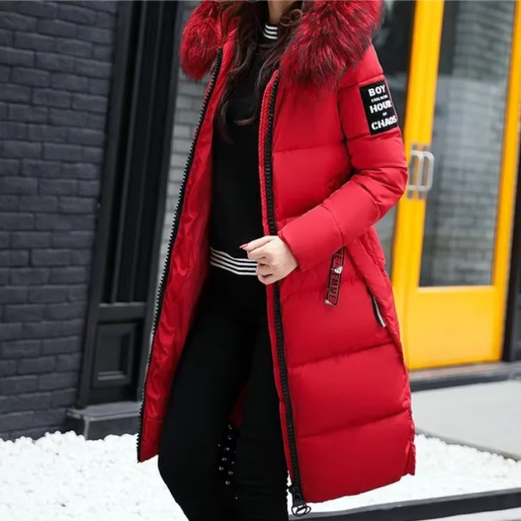2024 winter black zipper faux fur hoddies warm fluffy winter jacket coats for women long coat mid lengths