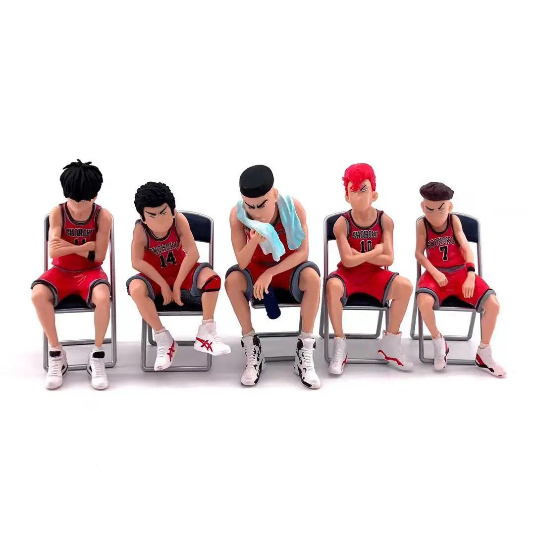 Slam Dunck Action Figures Decoration Gifts,Creative  Anime Basketball Players Figure Car Interior Decorations (5 Pieces)