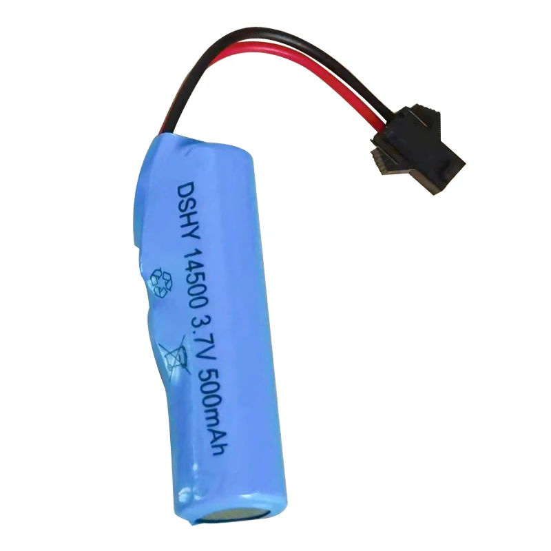 3.7V Lithium Ion Battery for RC Cars 14500 500mAh Li ion with SM Plug High Capacity Rechargeable lithium Battery
