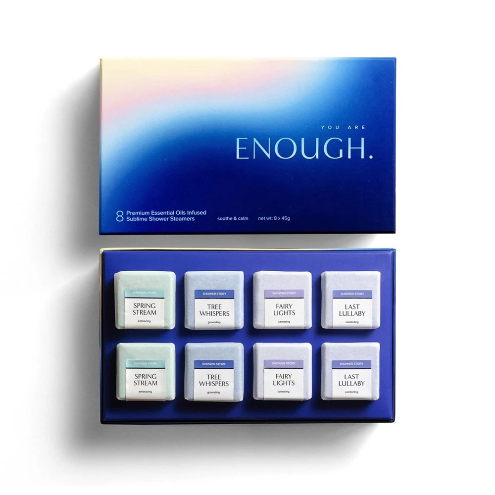 Custom 100% Vegan Organic Beautiful Fresh Square Cube 8 Tablets Shower Steamers