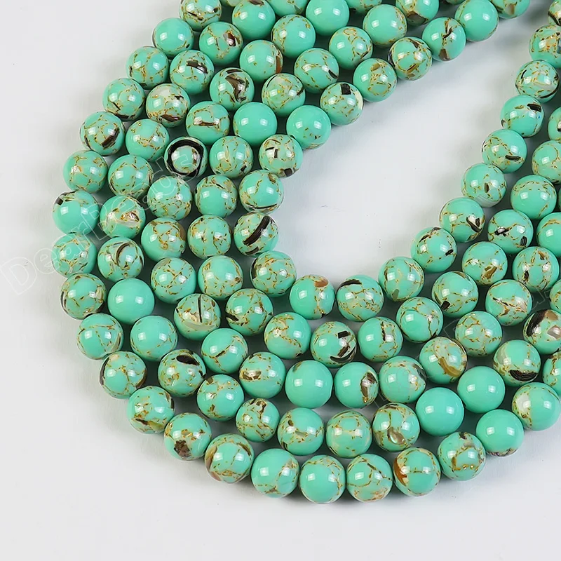 Wholesale Cheap Turquoise Magnesite Shell Bead for Jewelry Making Supplies 4mm 6mm 8mm 10mm 12mm, 38CM 15INCH