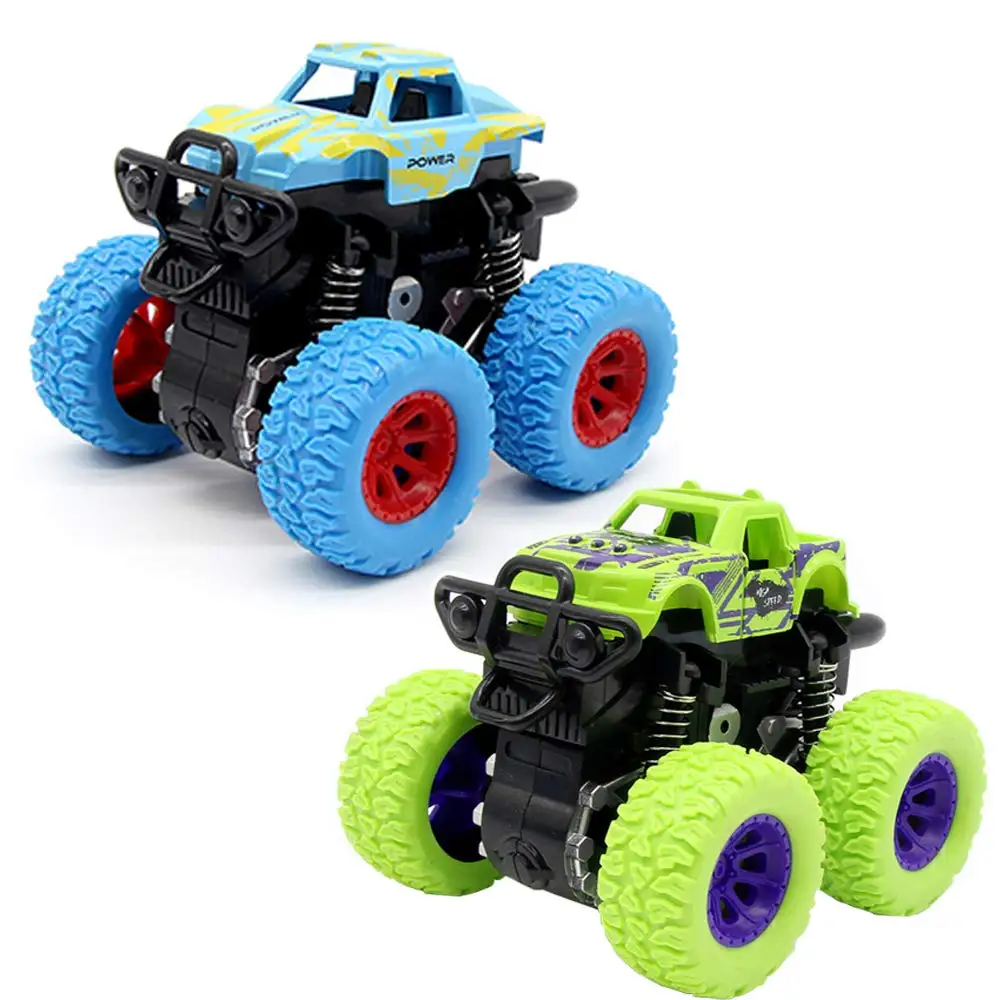 Toys Car for Kids,2 PCS Off-Road Friction Powered Push and Go Vehicle Cars,360 Degree Rotating Educational Off Road Cars