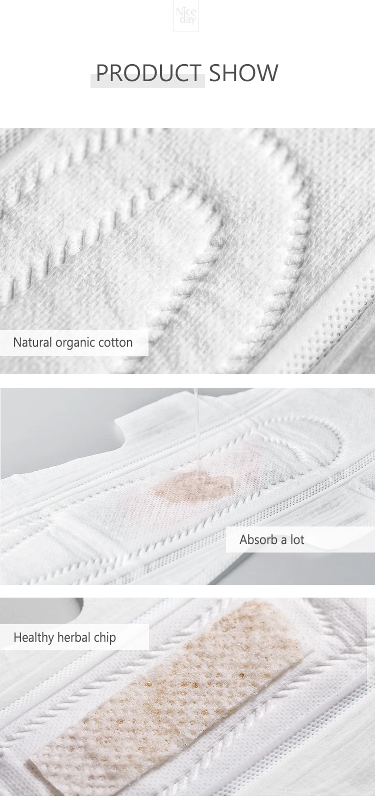 Niceday Health medical snow lotus  herbal maternity sanitary pads over night use 330mm 7pcs/box